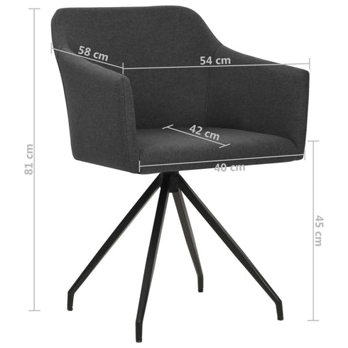 Swen Studio -  Swivel Dining Chairs 6 pcs Dark Grey Fabric (UK/IE/FI/NO only) (3x331509)